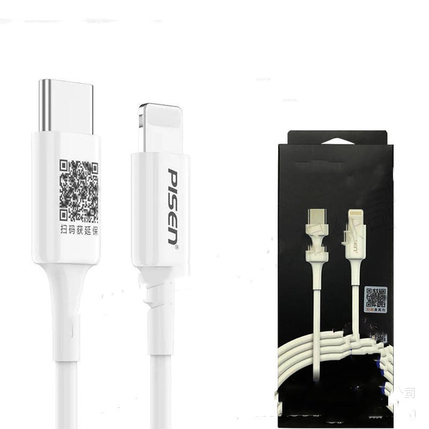 White Fast Charger Cable Single Line